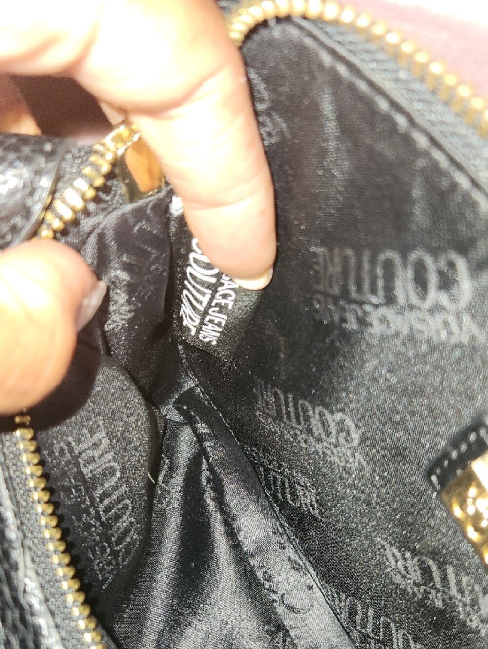 Versace Jeans Collection Black Leather Crossbody with Gold Crest - Picture 13 of 14